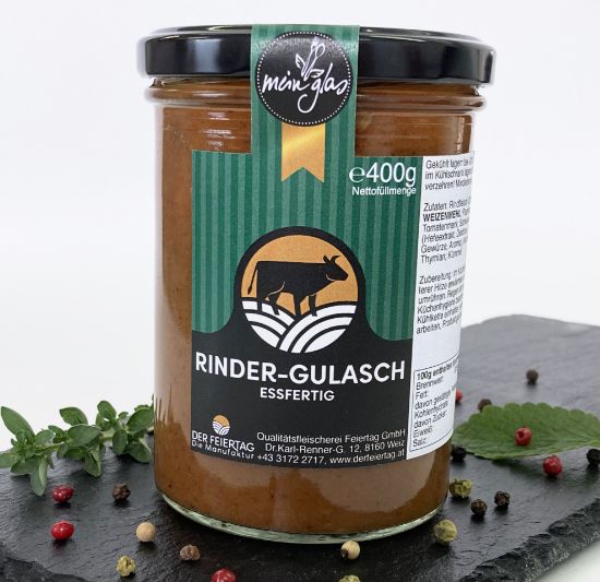 Picture of mein Glas - Rinder-Gulasch essfertig 400g