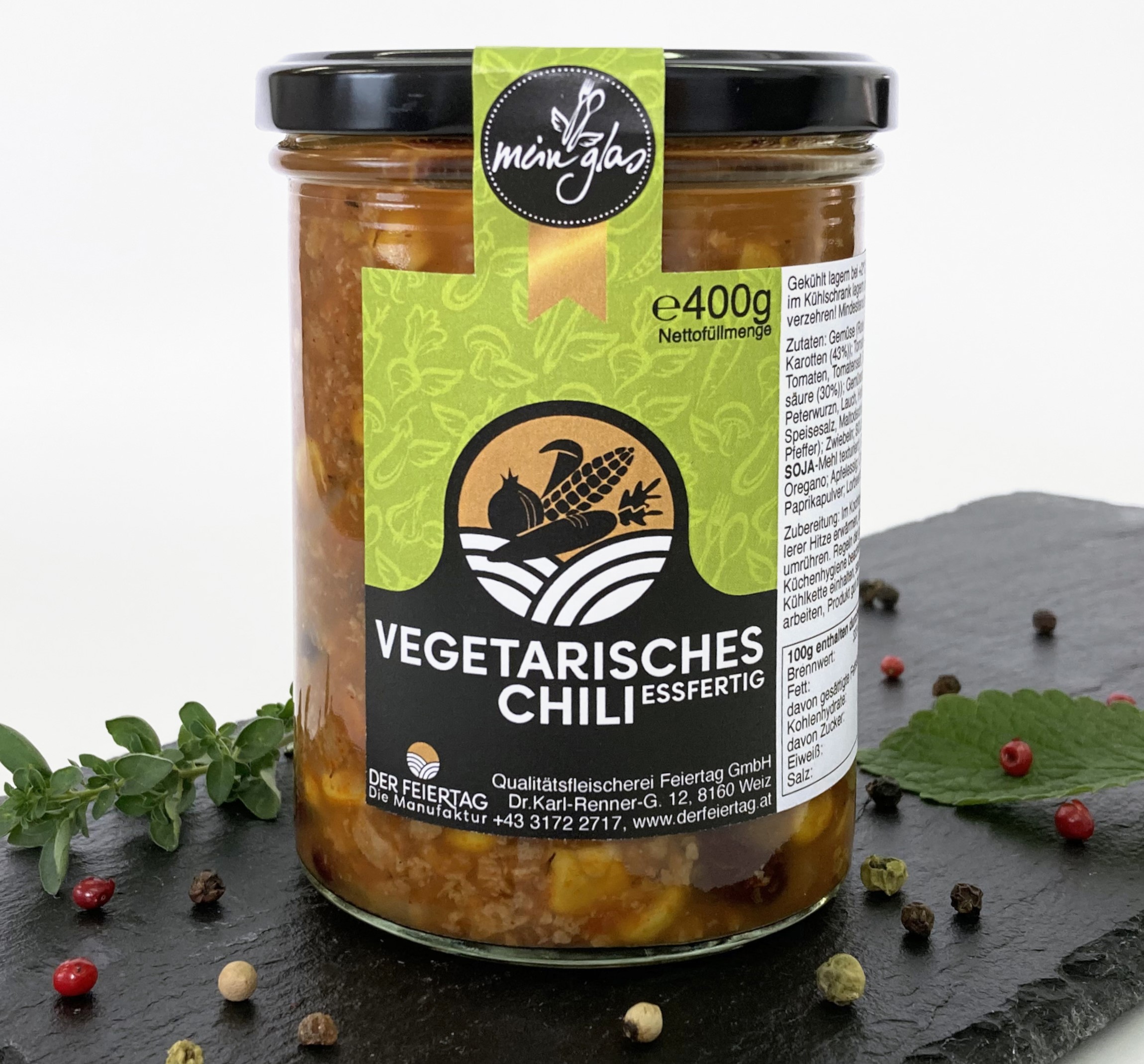Moakt.at. mein Glas - Vegetarisches Chili essfertig 400g